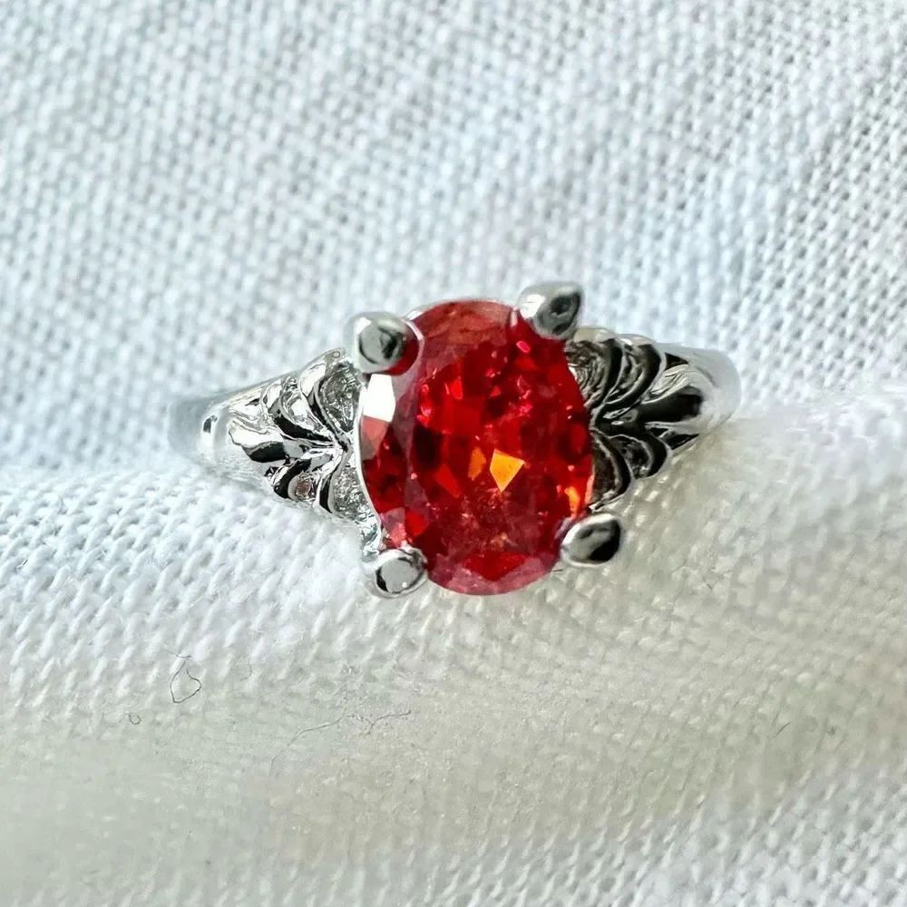Red cubic zirconia ring size 5